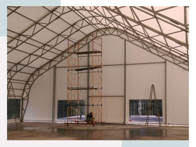 Шатровые ангары в Большом Камне