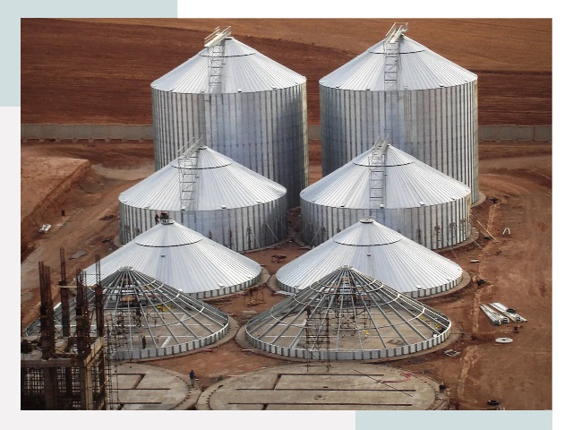 Строительство зерновых силосов в Большом Камне