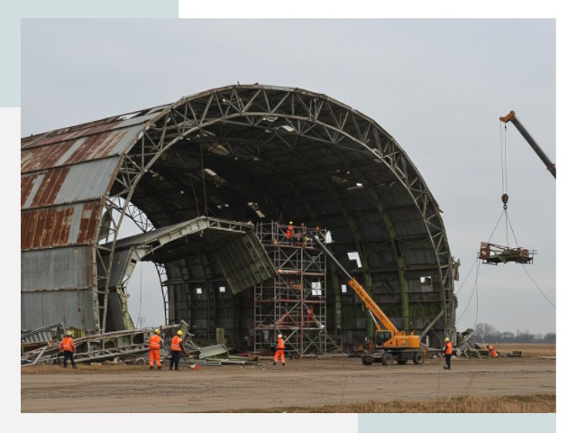 Демонтаж ангаров в Большом Камне